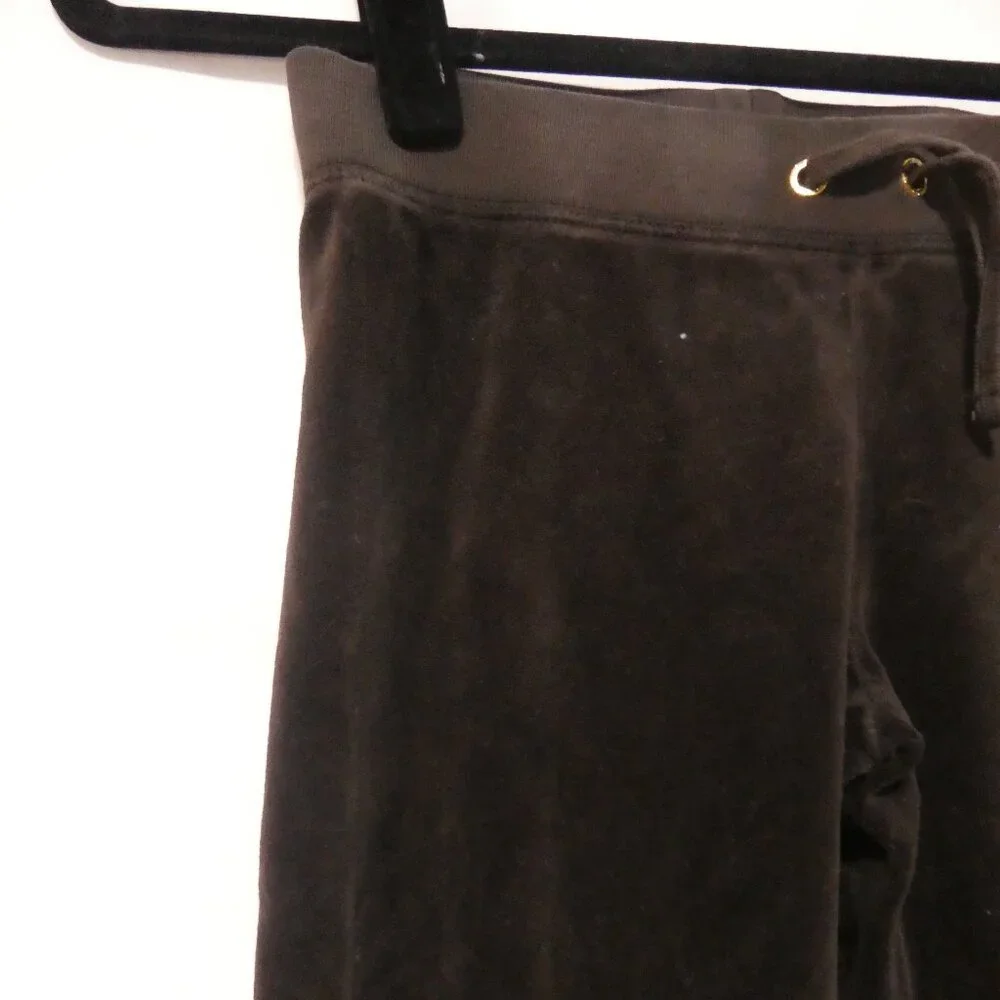 JUICY COUTURE | size 7 | Brown Soft Velour Gold Viva La Juicy Pants - Picture 3 of 16